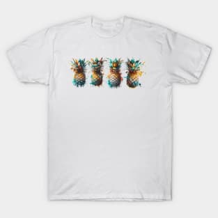 4 pineapples colorful T-Shirt